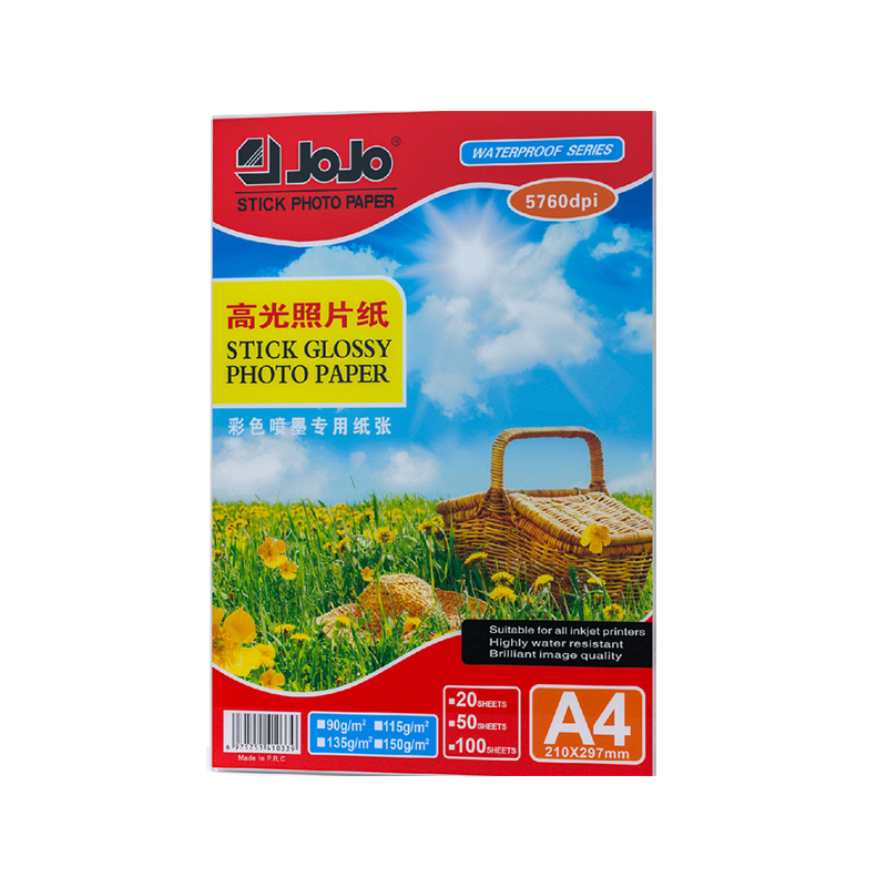 Papel fotográfico autoadhesivo de larga duración 115g